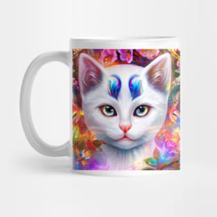 White Fantasy Cat Mug
